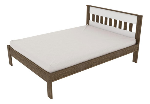 Cama Casal Multimóveis Cr35011 Nogal/branca