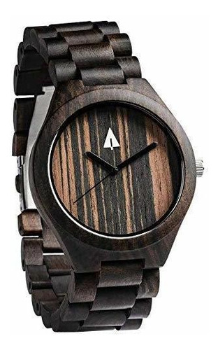 Reloj De Madera De Ebano Negro Treehut Para Hombre Con Corr