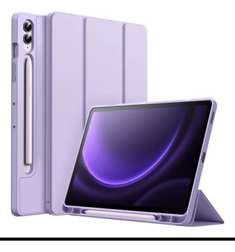 Funda Smart Cover Samsung Tab S9 Fe Plus 12.4 + Vidrio Lila