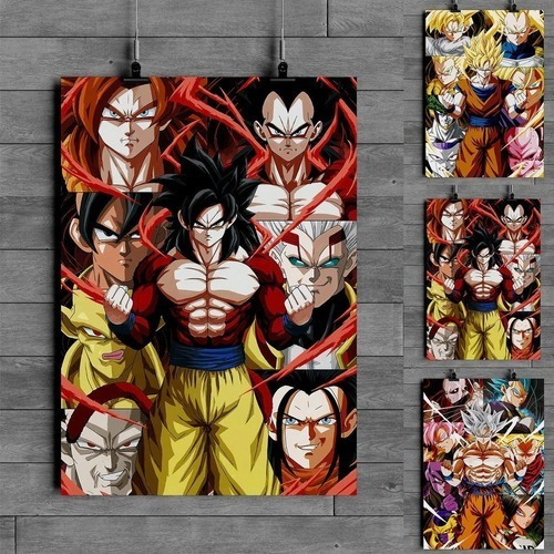 Cuadro 3d Lenticular Dragon Ball Fases Y Enemigos 60x45