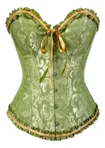 Comprar Corset Overbust Brocato Importado Verde Musgo M