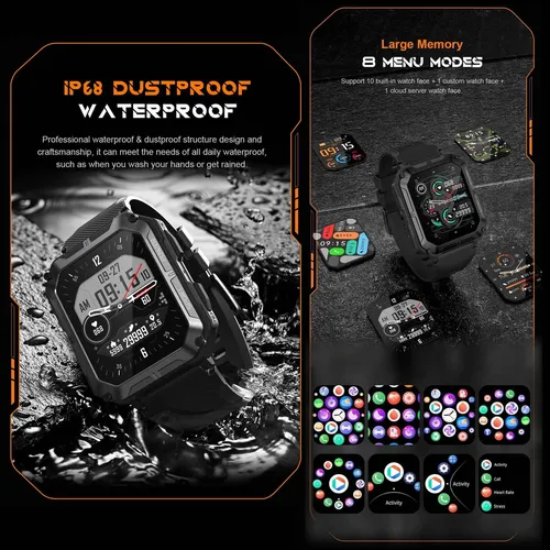 Reloj inteligente impermeable ip68 sale
