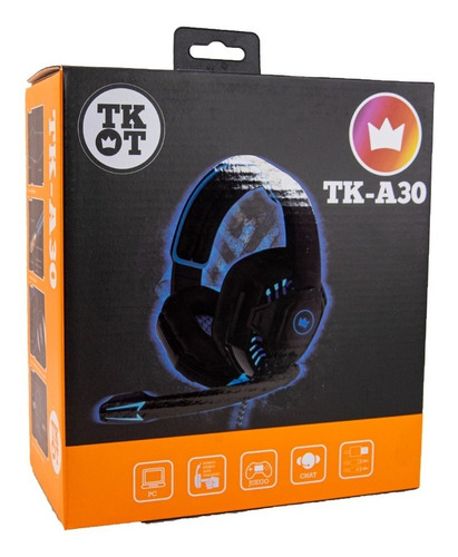 Auriculares Gamer Led Headset Microfono Pc 3.5mm - Plus Color Azul Luz Azul