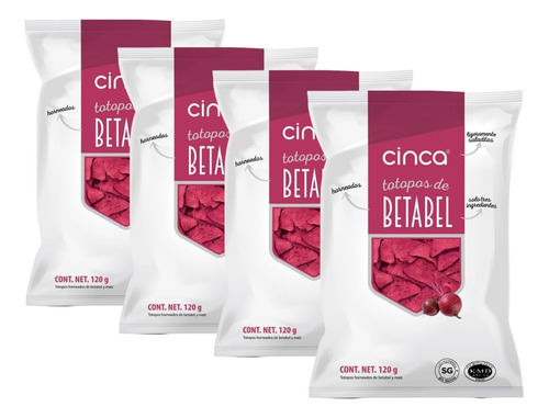 Totopos De Betabel (120 Gr) Cinca Sin Grasas Trans 4pack