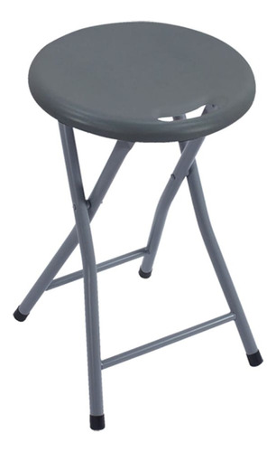 Banqueta Silla Taburete Plegable Camping Cocina Práctica Color Gris