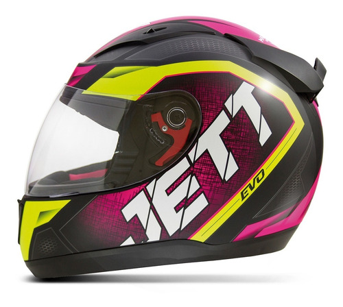 Capacete Jett Evo Line Rosa/amarelo Tam.56 - Pro Tork Cor Rosa Tamanho do capacete 56