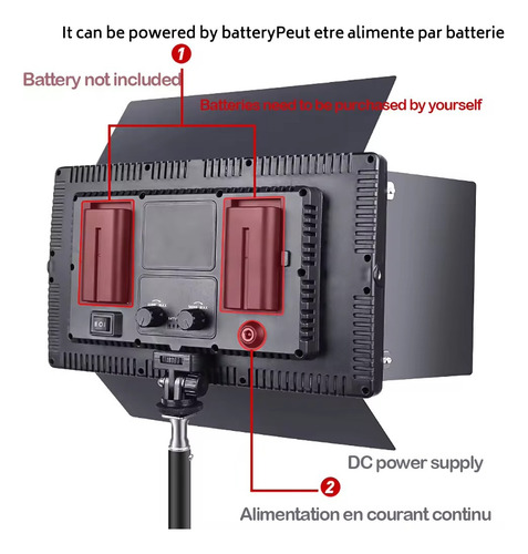 Foco Panel Led Pro U-800 Rgb + Adaptador Corriente