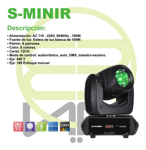 Cabeza Móvil Beam Con Gobos Y Prisma 100w Msi