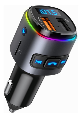 Qc 3.0 Bluetooth Fm Transmisor Coche Adaptador De Música