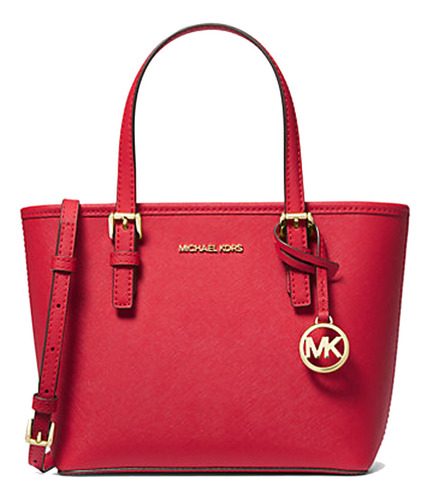 Bolsa Michael Kors Original Xtra-small Saffiano Tote Bag Red Acabado de los herrajes Dorado Color Rojo Color de la correa de hombro Rojo Diseño de la tela Liso