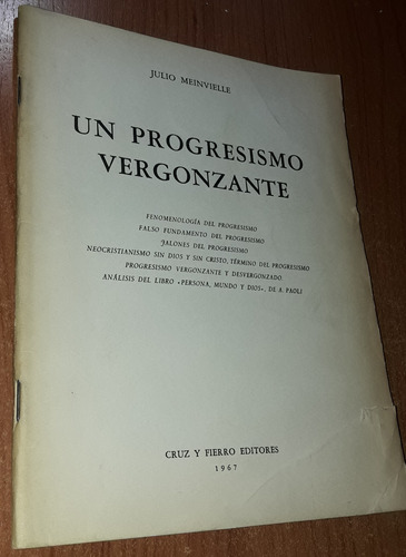 Un Progresismo Vergonzante   Julio Meinvielle