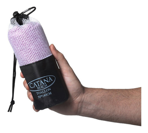 Toallon Catana Ultracompaco Secado Rapido 90 X 180 Gigante Naranja Con Negro
