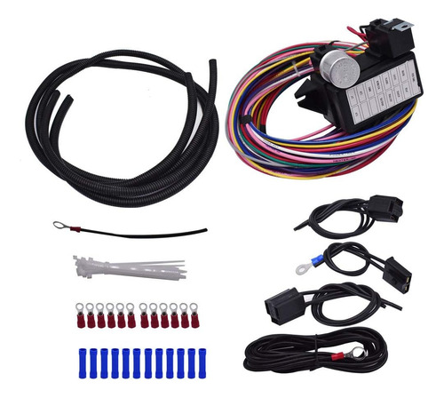 12 Circuit Universal Wiring Harness Muscle Car Hot Rod ...