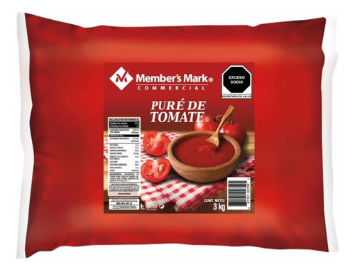 Puré De Tomate Members Mark 3kg Ideal Para Pizza Y Pastas