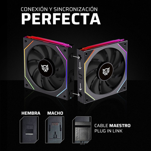 Kit 3 Ventiladores Magenticos Para Pc Eolox Link Exl95 Led Negro