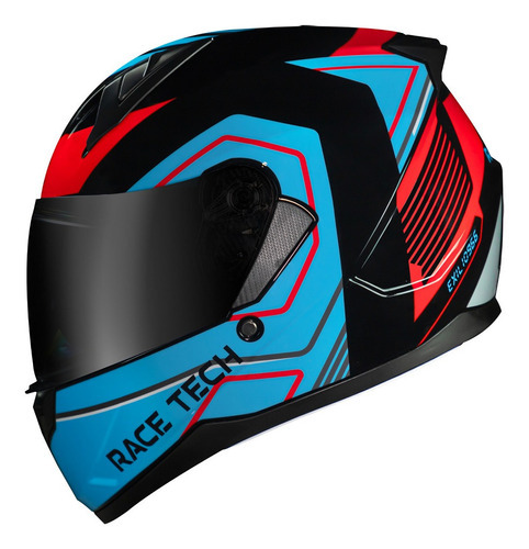 Capacete Masculino Feminino Race Tech Sector Exilio Azul Cor Azul/Vermelho Tamanho do capacete 60