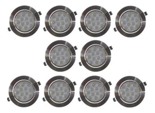 Empotrado Plafón Led 12w Spot Bote 12cm 10 Pzs Luz Fria