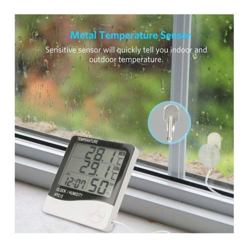Reloj Termohigrometro Digital Sonda Temperatura Humedad Htc2