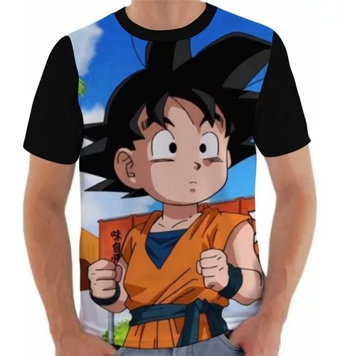 Camiseta Branca Filho Son Goku Dragon Ball Z Mangá Goten #