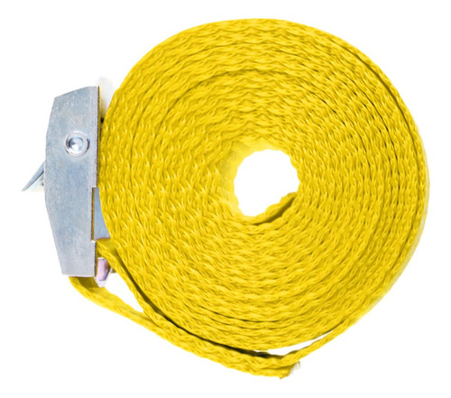 Imagen 2 de 9 de 2x Correa De Amarre 2,5 M Color Amarillo Con Hebilla De Leva