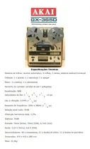 Comprar Catálogo u002F Folder: Tape Deck Akai De Rolo Gx-365d # Novo Okm