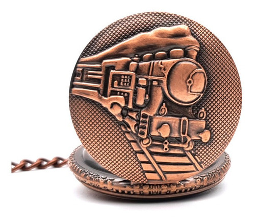 Reloj De Bolsillo Tren Ferro Locomotora + Estuche Dayoshop