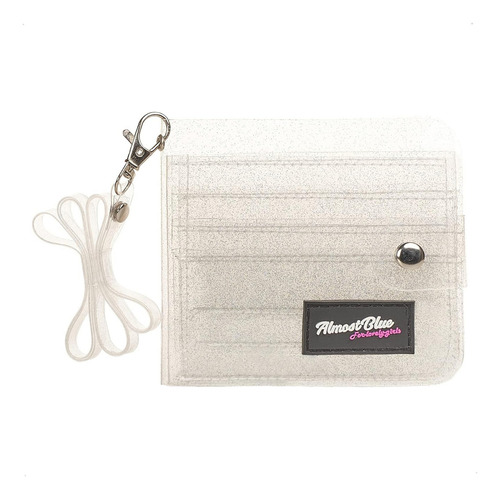 Billetera De Mujer Transparente Wallet Chica Pvc Con Correa Diseño De La Tela Purpurina