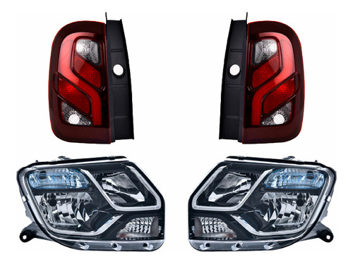 Set Calaveras C/leds + Faros Depo Renault Duster 2017-2020