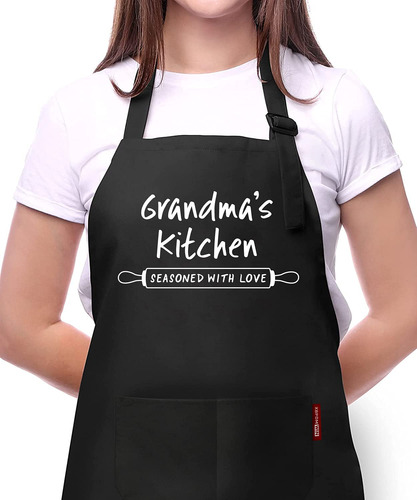 N/c Abuela Cocina Sazonado Con Amor, Delantal Ajustable Con