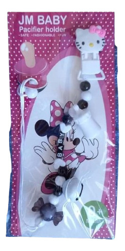 Porta Chupete Minnie, Mickey Y Minnie Con Cascabel