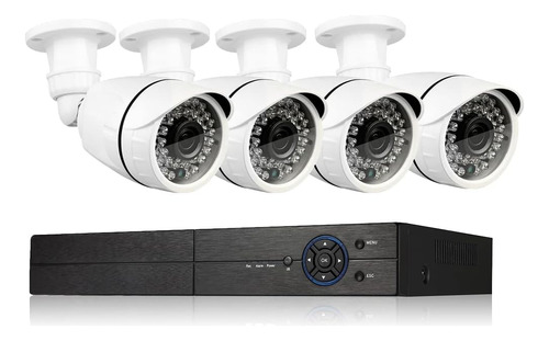 Sistema De Cámara De Seguridad De 4 Canales 1080p Dvr Y (4) 