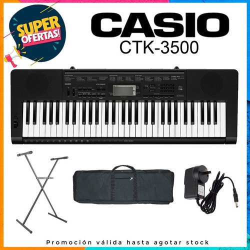 Combo Organo Teclado Sensitivo Casio Ctk3500 + Funda Soporte