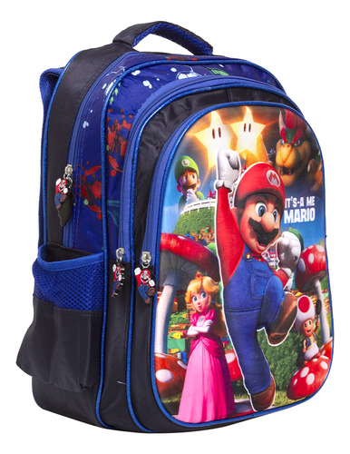 Mochila Infantil Escolar Super Mario Alça Costas Reforçada