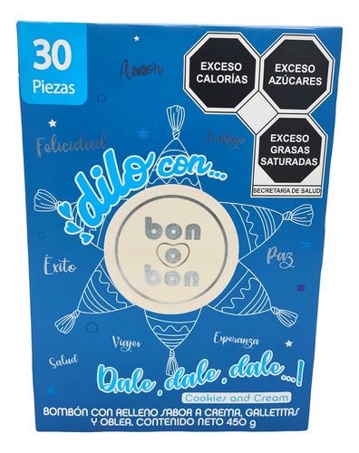 Bon O Bo Navidad 12 Deseos Cookies & Cream 30 Piezas