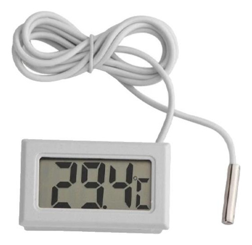 Mini Termómetro Digital Lcd Con Sonda Impermeable Blanco