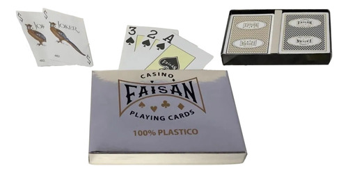 Set 2 Barajas 100% Plástico - Poker-canasta Faisan C.casino