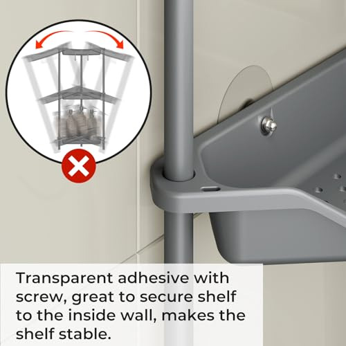 Odesign 3 Tier Floor Standing Corner Shower Caddy Organizer