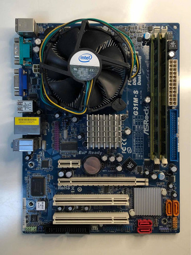 Motherboard Asrock G31m-s + Intel Pentium E5300 + 4gb Ddr2