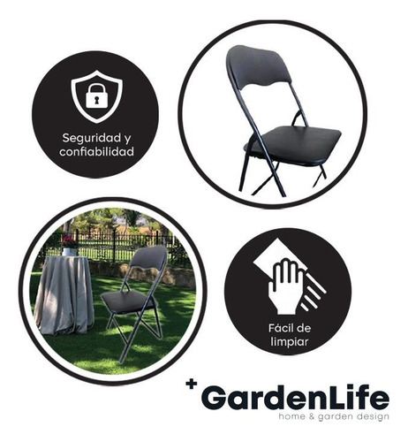 Pack 6 Sillas Plegables Resistente Jardín Eventos Gardenlife