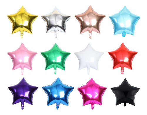 10 Balões Estrelas Metalizado 18 Polegadas 45cm