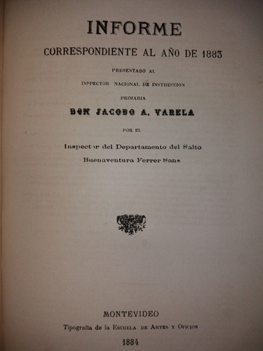 Informe 1883 Primaria Depto. Salto Buenaventura Ferrer Sans