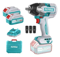 Comprar Llave, Pistola De Impacto Inalámbrica Total 20v Industrial - Motor Brushless, Sin Carbones, Encastre 1\u002F2'', Torque 850nm - Con 2 Baterías 4.0ah Litio-ion, Cargador, Dados Y Maletín - Tiwli2085