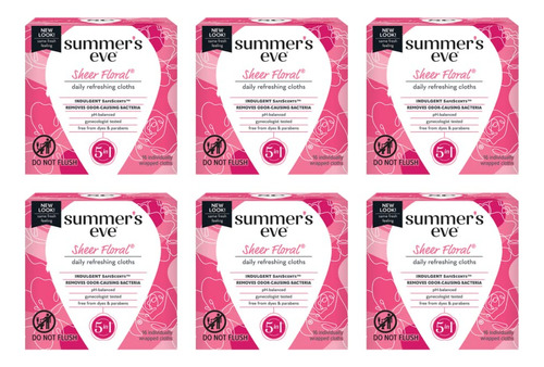 Summer's Eve Sheer Floral - Toallitas Femeninas Refrescantes