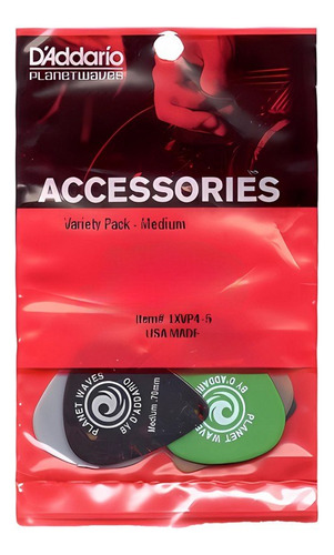 Púas Medium Pack Variados X 7 Unidades Daddario 1xvp4-5