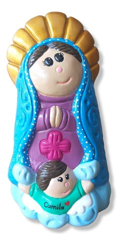 Alcancia Virgen De Guadalupe En Ceramica, Con Tapón