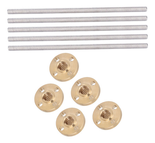 Juego De 5 Tornillos De Plomo T8x8 Para Impresora 3d, Tuerca