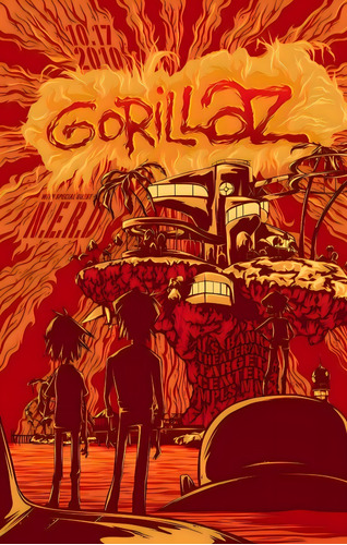 #26 Gorillaz Poster Vinilo Autoadhesivo 100x60m