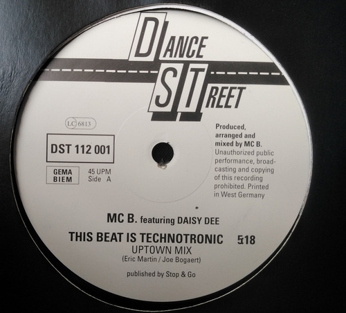 Mc B. Feat. Daisy Dee - This Beat Is Technotronic - Germany (Usado)