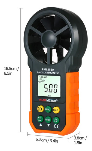 Yn Anemómetro Peakmeter Cfm Portátil Mide Velocidad Del