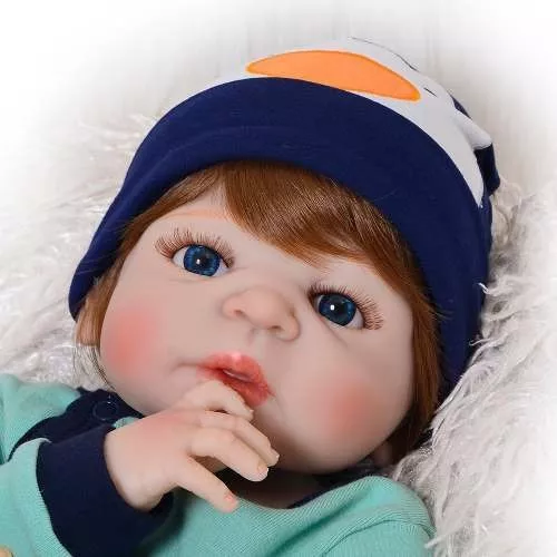 Bebê Reborn Menino Ruivo Olho Azul De Silicone + Brinde